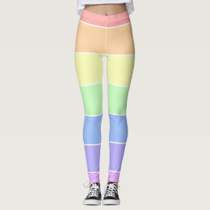 Pastel Rainbow Farbenfrohe Streifen Muster Leggings