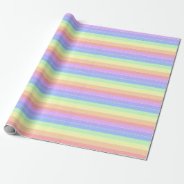 Pastel Rainbow Farbige Streifen Geschenkpapier