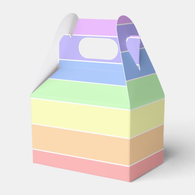 Pastel Rainbow Farbige Streifen Geschenkschachtel (Vorderseite)