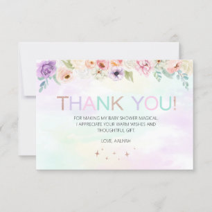 Pastel Rainbow Floral Danke Karte