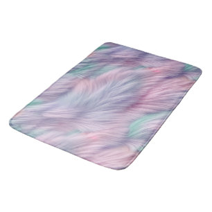 Pastel Rainbow Fur Badematte