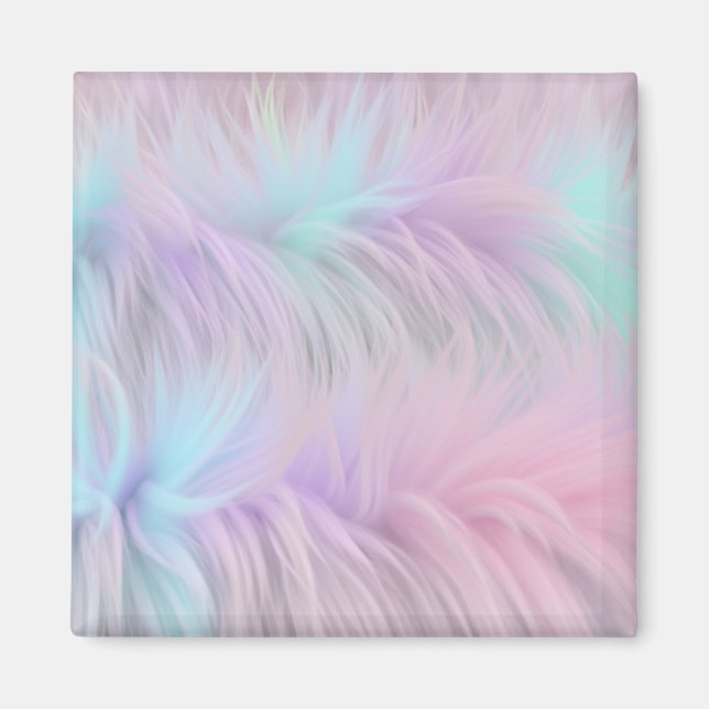 Pastel Rainbow Fur Magnet (Vorne)
