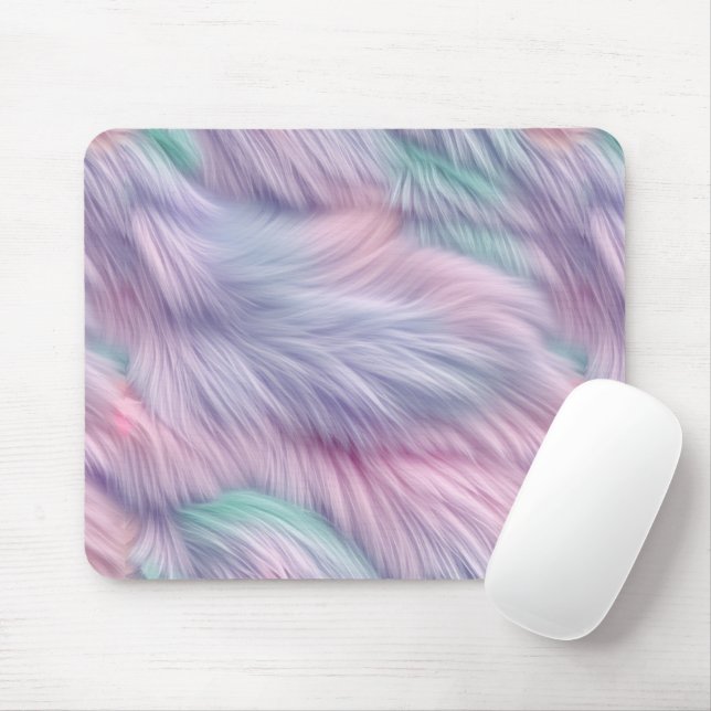 Pastel Rainbow Fur Mousepad (Mit Mouse)