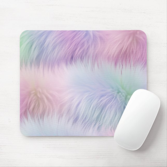 Pastel Rainbow Fur Mousepad (Mit Mouse)