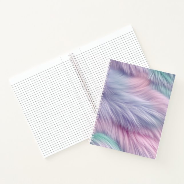 Pastel Rainbow Fur Notizbuch (Innenseite)