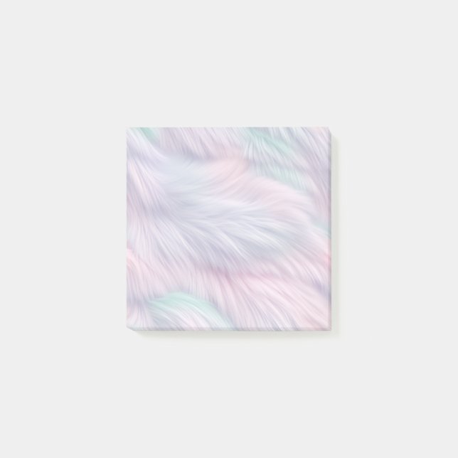 Pastel Rainbow Fur Post-it Klebezettel (Vorderseite)