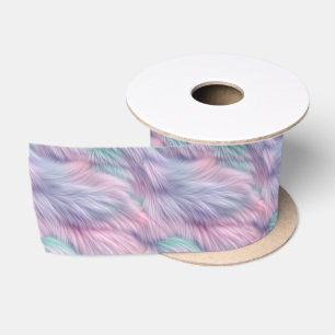 Pastel Rainbow Fur Satinband