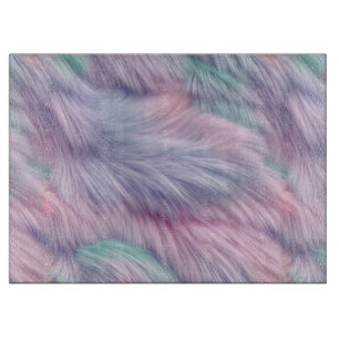Pastel Rainbow Fur Schneidebrett