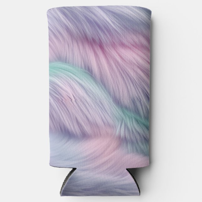 Pastel Rainbow Fur Selters Dosenkühler (Vorderseite)
