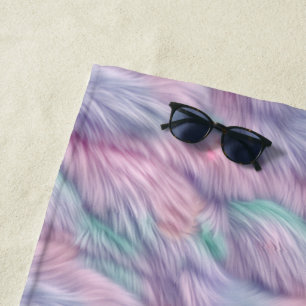 Pastel Rainbow Fur Strandtuch