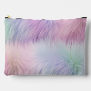 Pastel Rainbow Fur Zubehörtasche