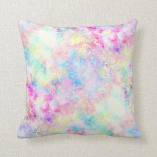 Pastel Rainbow Gefärbte Krawatte Wasserfarbe Kissen