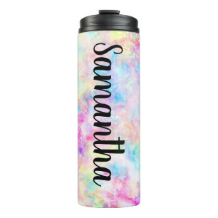 Pastel Rainbow Gefärbte Krawatte Wasserfarbe Thermosbecher