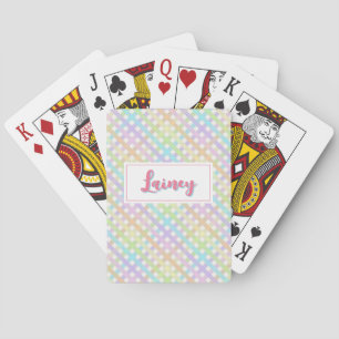 Pastel Rainbow Gingham Kariert Spielkarten