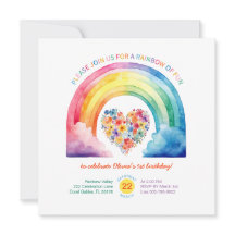 Pastel Rainbow Girl Geburtstag mit Wolken