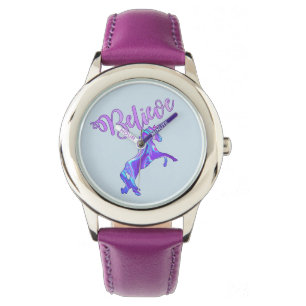 Pastel Rainbow Glauben Unicorn Armbanduhr