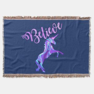 Pastel Rainbow Glauben Unicorn Decke