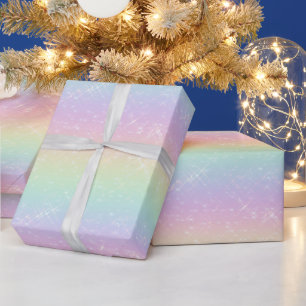 Pastel Rainbow Glitzern Muster Geschenkpapier