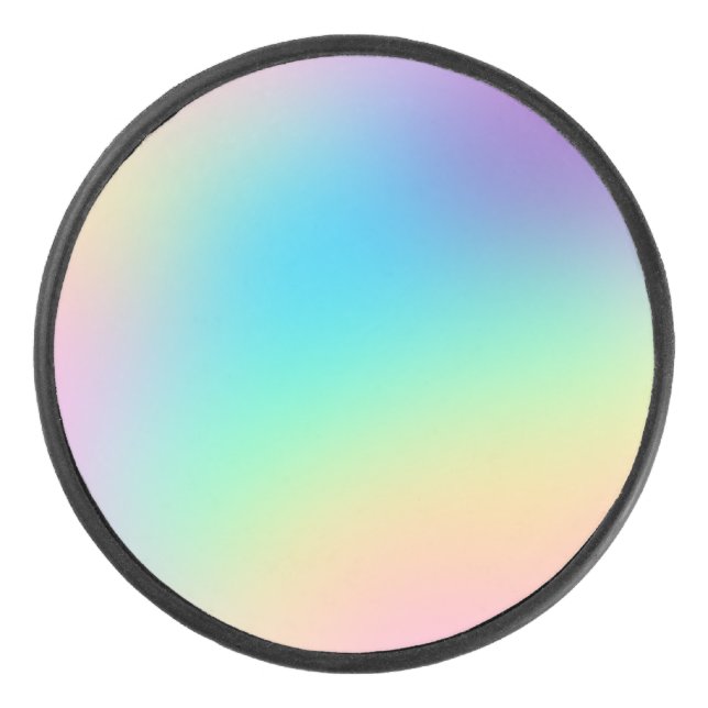 Pastel Rainbow Gradient Eishockey Puck (Vorderseite)