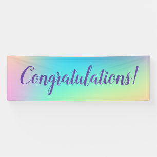 Pastel Rainbow Gradient "Herzlichen Glückwunsch"  Banner