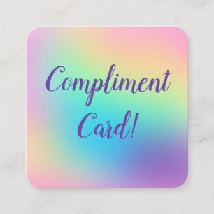 Pastel-Rainbow-Gradient-Kompliment-Karten Quadratische Visitenkarte