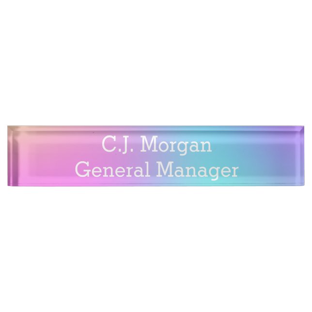 Pastel Rainbow Gradient Namensplakette (Vorderseite)