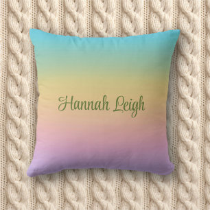 Pastel Rainbow Gradient Ombre Individuelle Name Kissen