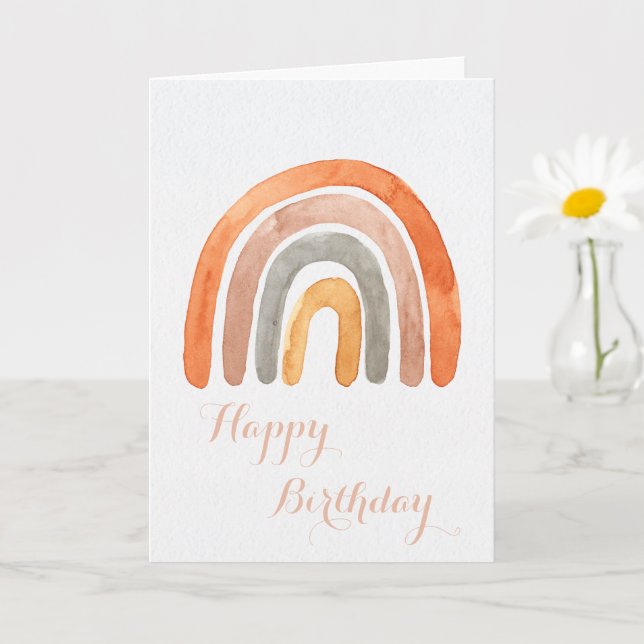Pastel Rainbow | Happy Birthday Karte (Kleine Pflanze)