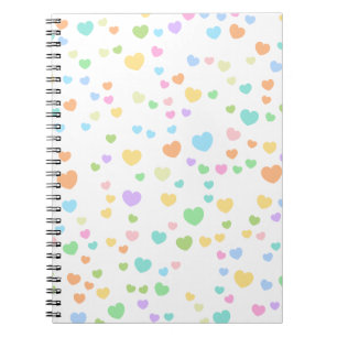 Pastel Rainbow Heart Pattern Art Notizblock