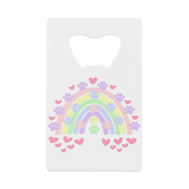 Pastel Rainbow Hearts et Empreintes de pattes de c (Devant)