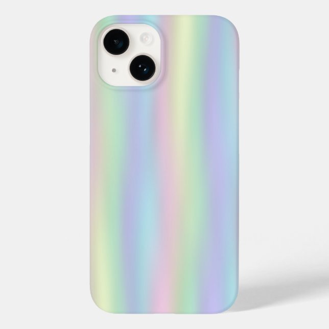 Pastel Rainbow Holographic | Benutzerdefinierter T Case-Mate iPhone 14 Hülle (Rückseite)