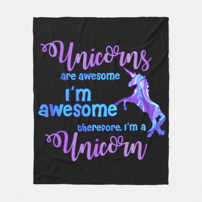 Pastel Rainbow I bin ein Einhorn Fleecedecke (Vorderseite)