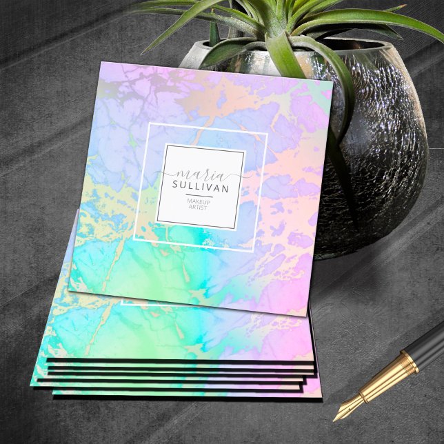 Pastel Rainbow Islands Abstrakt ID798 Quadratische Visitenkarte (Von Creator hochgeladen)