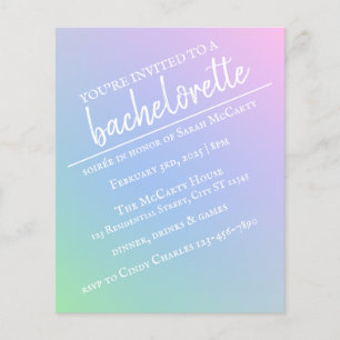 Pastel Rainbow Junggeselinnen-Abschied Flyer