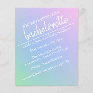 Pastel Rainbow Junggeselinnen-Abschied Flyer