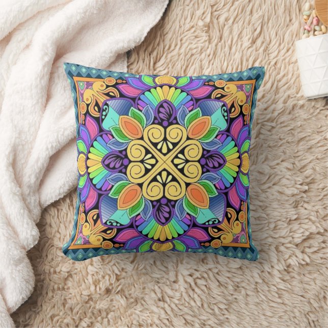 Pastel Rainbow Kissen (Decke)