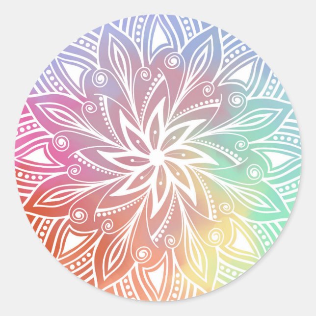 Pastel Rainbow Klassischer Rundaufkleber Runder Aufkleber (Vorderseite)