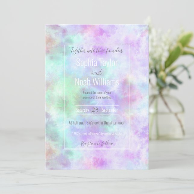 Pastel Rainbow Krawatte-Dye Aquarellmalerei (Stehend Vorderseite)