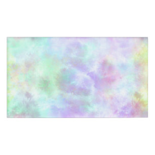 Pastel Rainbow Krawatte-Dye Aquarellmalerei Namenschild