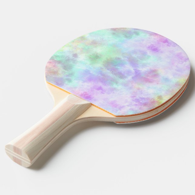 Pastel Rainbow Krawatte-Dye Aquarellmalerei Tischtennis Schläger (Vorderseite)