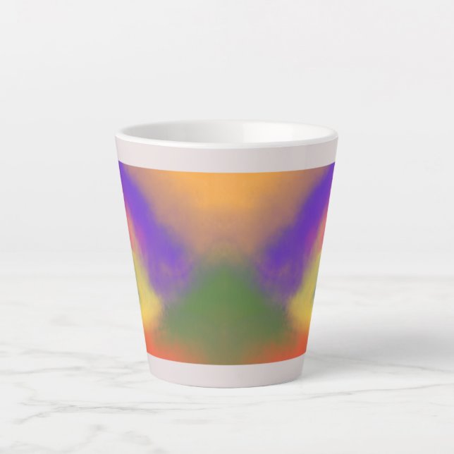 "Pastel Rainbow Latte Tasse - farbenfroh und stilv (Vorderseite)