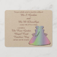 Pastel Rainbow Lesbische Braut Einladung zur Hochz