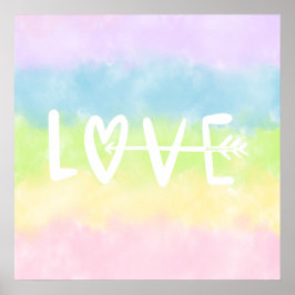 Pastel Rainbow Liebe Poster