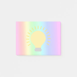Pastel Rainbow Lila-Gelb-Glühbirne Post-it Klebezettel