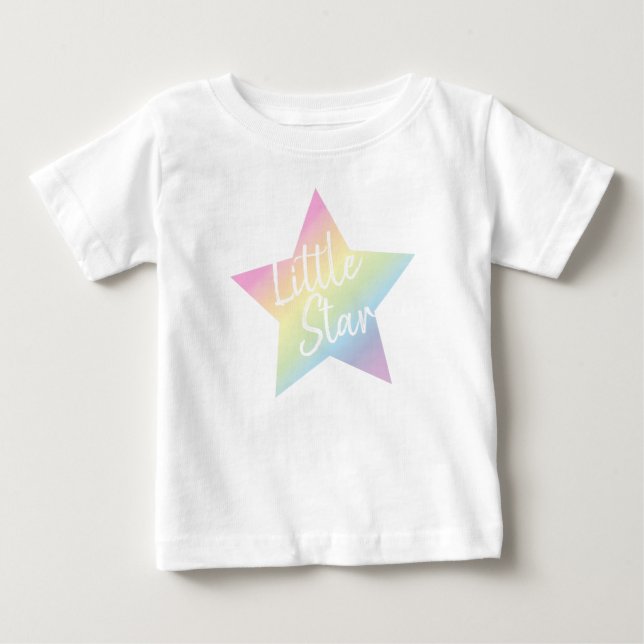 Pastel Rainbow Little Star Baby T-shirt (Vorderseite)