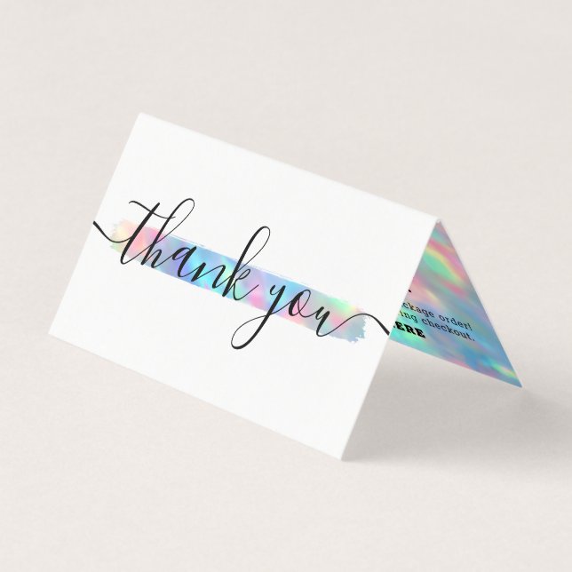 Pastel Rainbow Logo Stylist Client Danke Karte (Vorderseite)