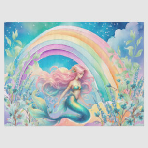 Pastel Rainbow & Mermaid Decoupage Seidenpapier