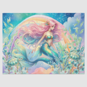 Pastel Rainbow & Mermaid Decoupage Seidenpapier