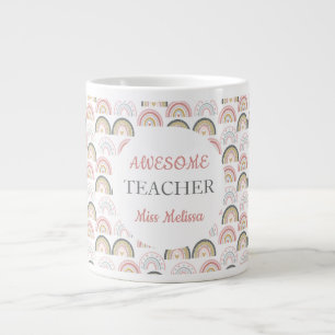 Pastel Rainbow mit Herzmuster Phantastischer Lehre Jumbo-Tasse