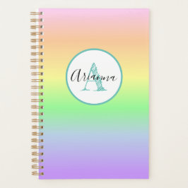 Pastel Rainbow Mit Monogramm Personalisiert Planer
